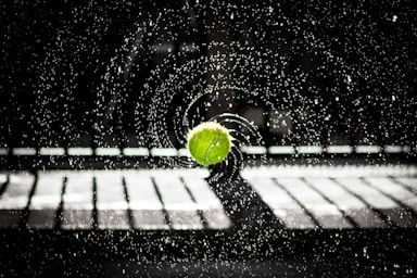 sports photography,how to photograph flying through the water!; time lapse photo of tennis ball