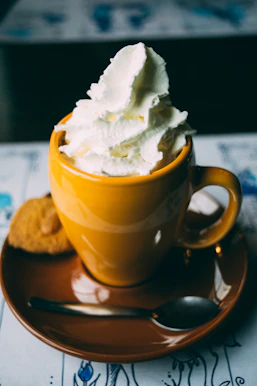 coffee latte on ceramic mug
