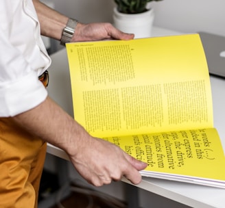 person holding book