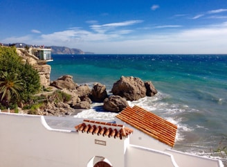 white and brown concrete building near sea during daytime