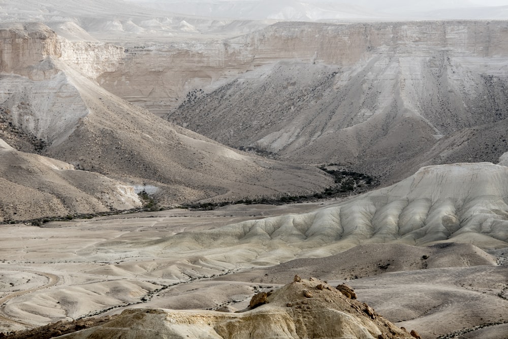 aerial photography of brown and grey mountains