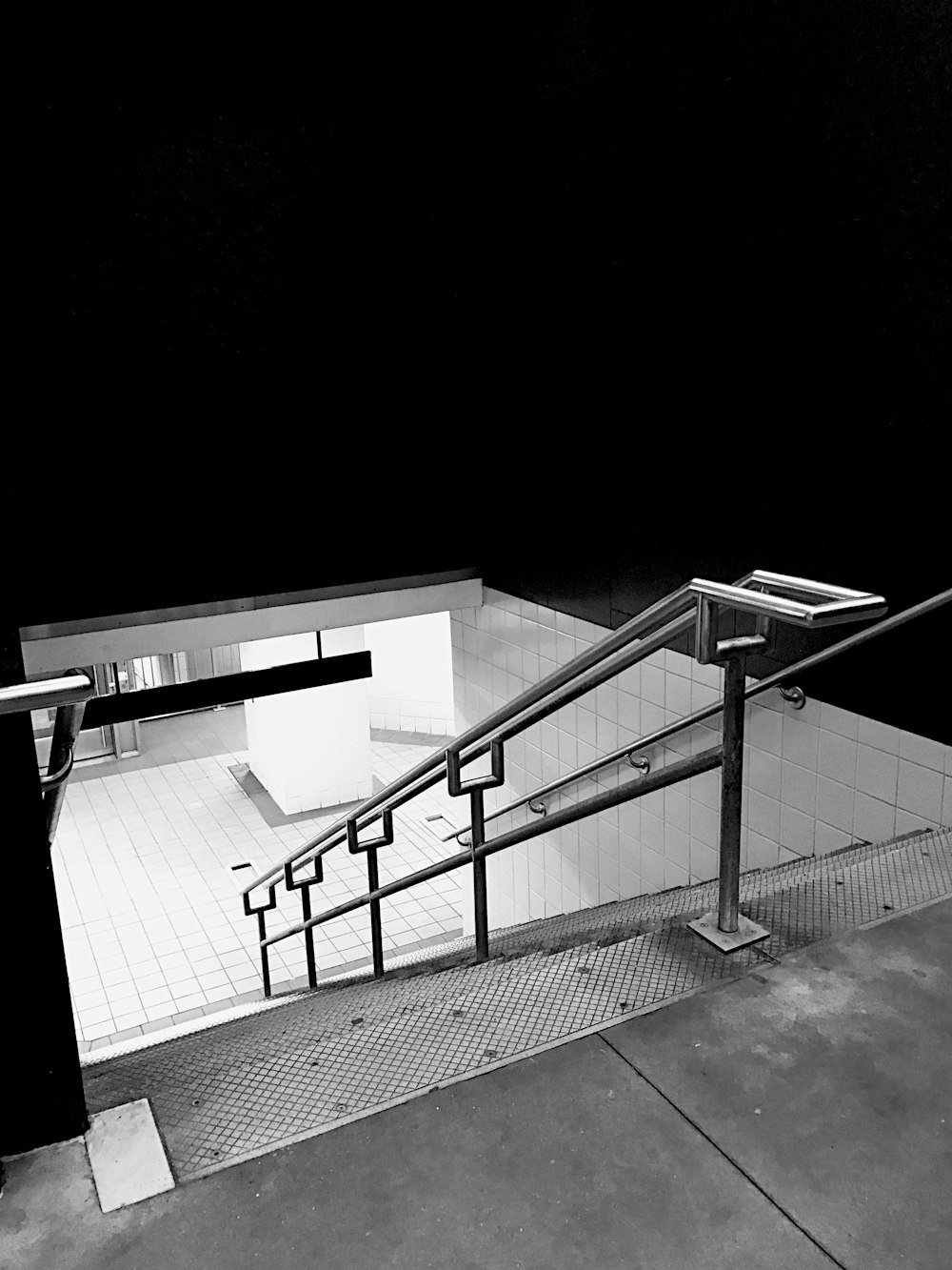 empty subway station stairs