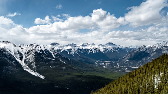 aerial photography of mountains in Sulphur Mountain Canada