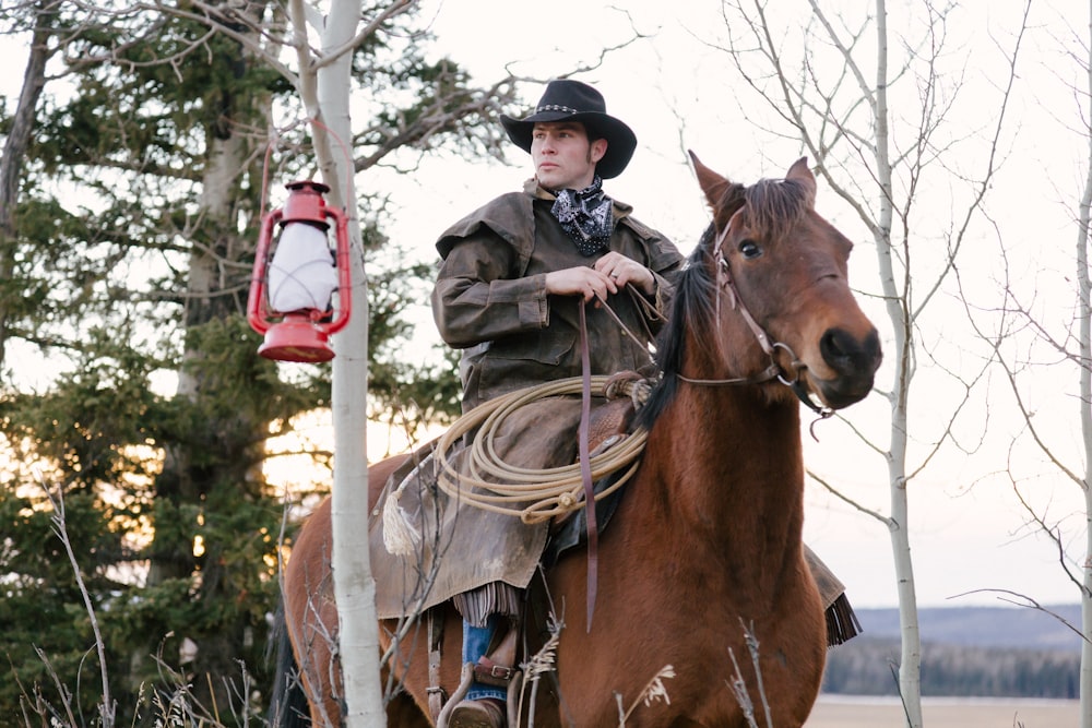 man riding horse