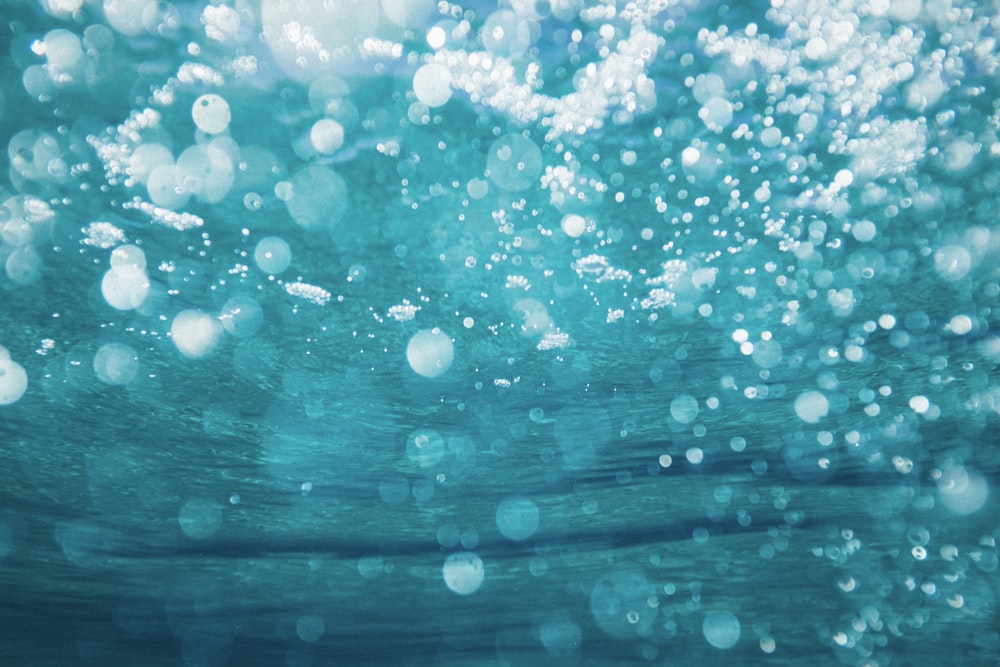 underwater photography of water bubbles