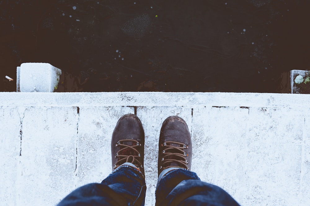 person standing white floor