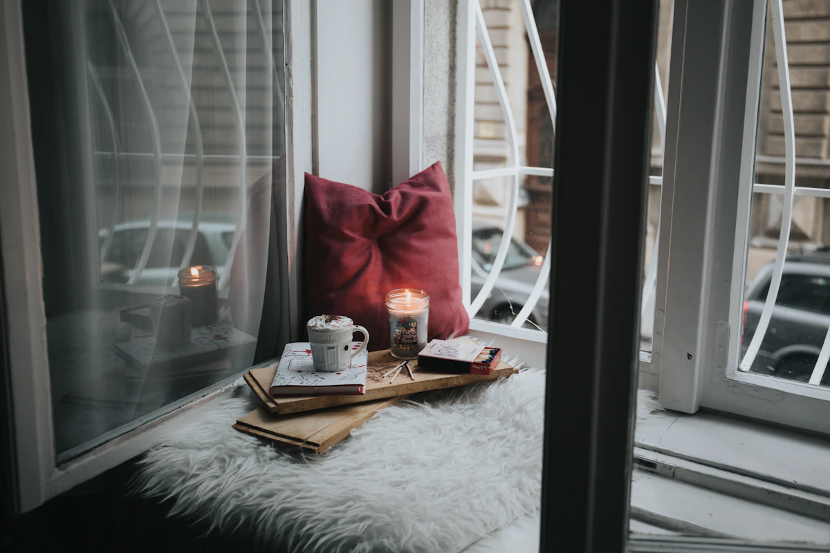 Modern home decor in a calm reading corner
