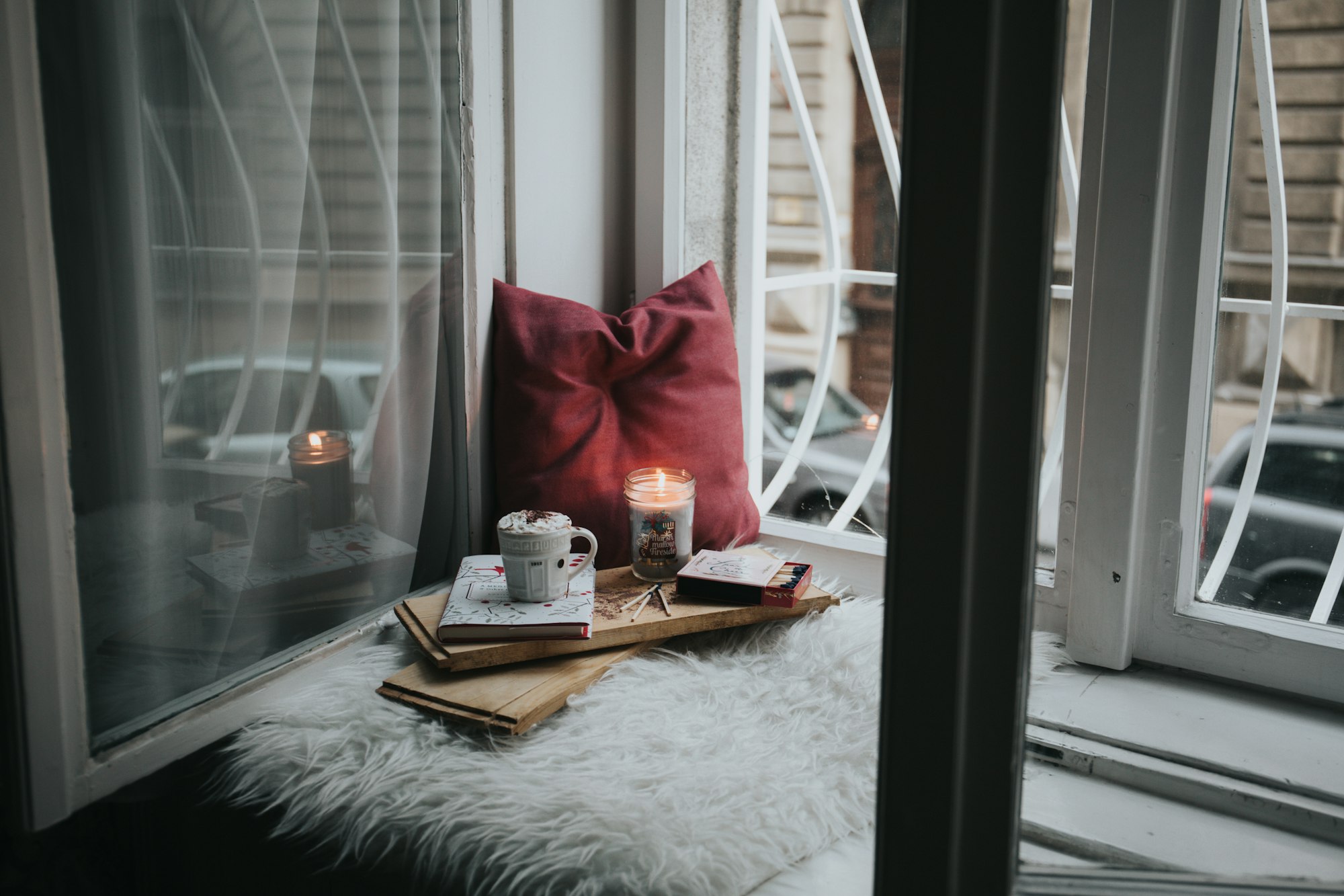 pillows by the window