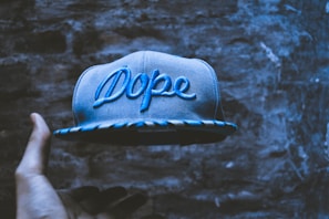 blue faded dope embroidery snapback