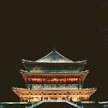 pagoda temple during nighttime
