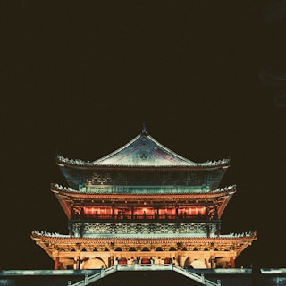 pagoda temple during nighttime