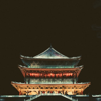 pagoda temple during nighttime