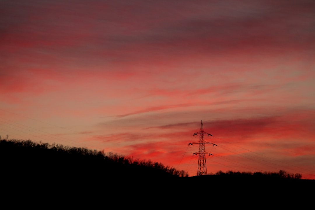 silhouette of transmitter site