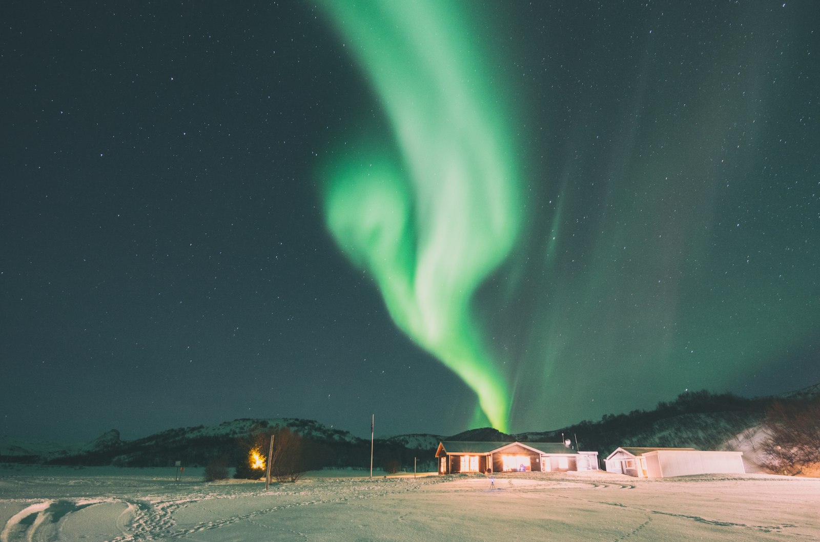 Sony a7R + Sony Vario-Tessar T* FE 16-35mm F4 ZA OSS sample photo. Aurora borealis during winter photography