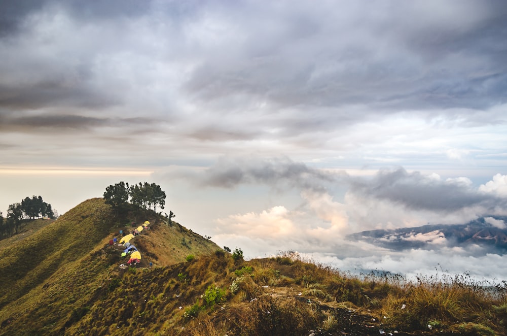 tent on top of mountain