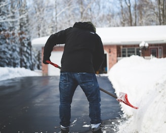 person shoveling snow