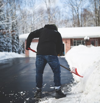 Manual snow shoveling...