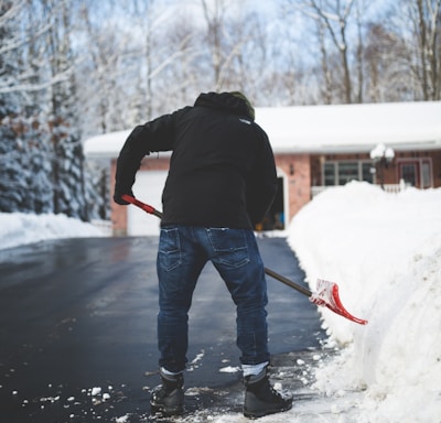 Manual snow shoveling...