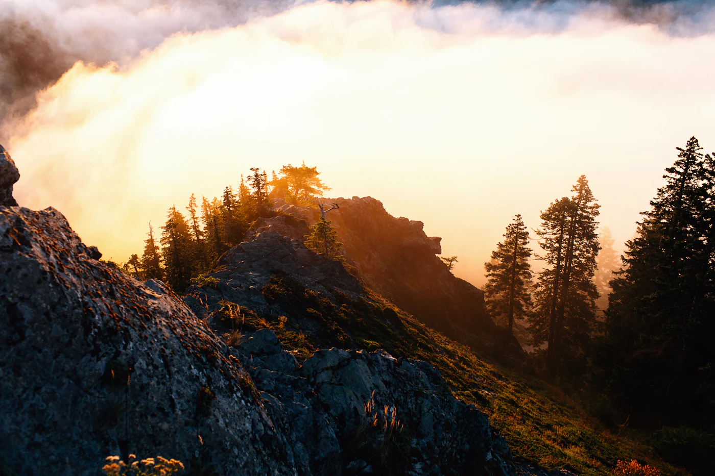 Person auf einem Berg bei Sonnenaufgang als Symbol für ein langfristiges Rauchfrei-Ziel