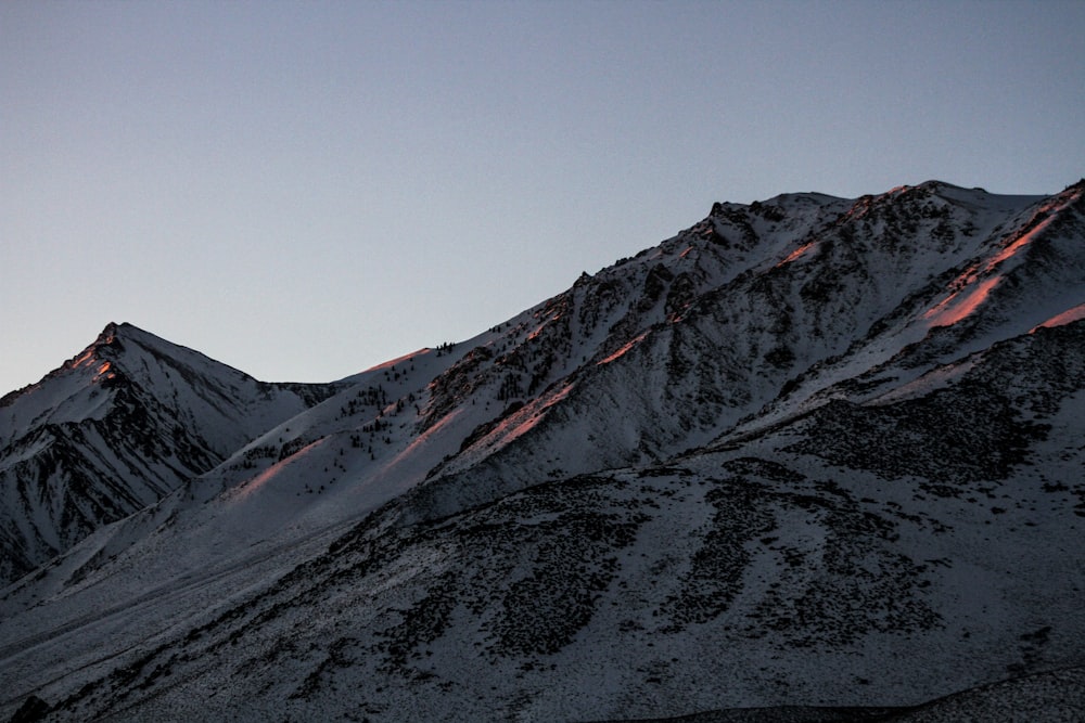 mountain covered by snow