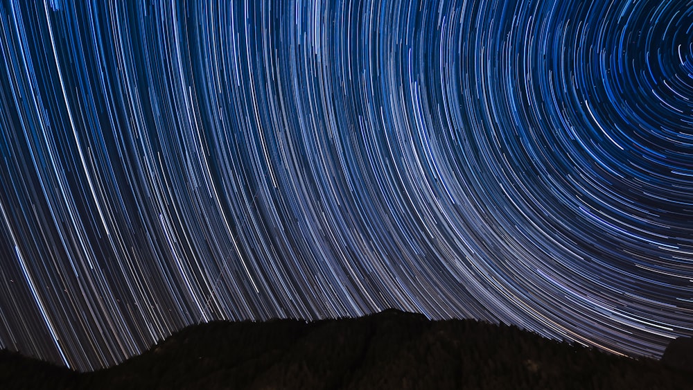 long exposure photography of stars