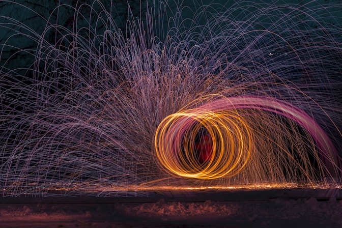 pink and orange light string photography