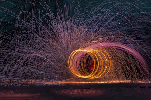 pink and orange light string photography