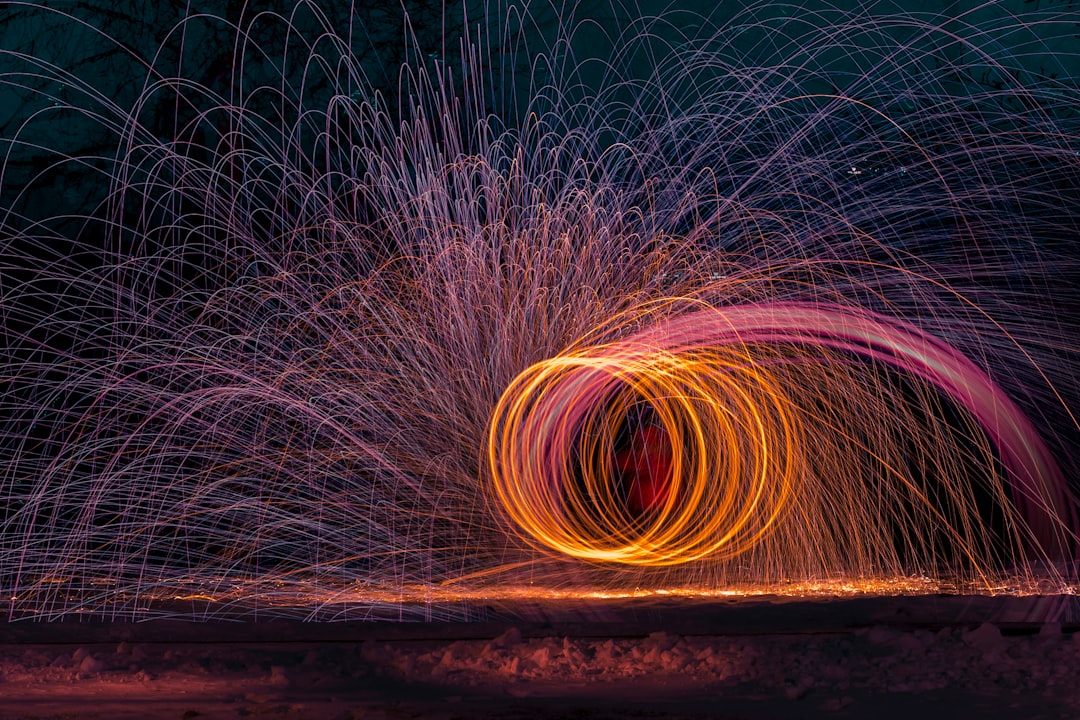 pink and orange light string photography