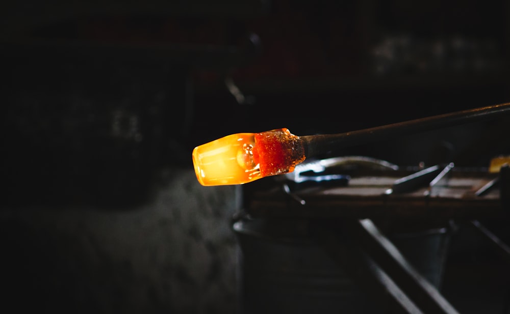 selective focus photograph of melted glass