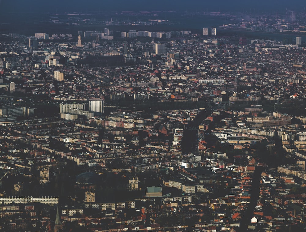 aerial photo of city skyline