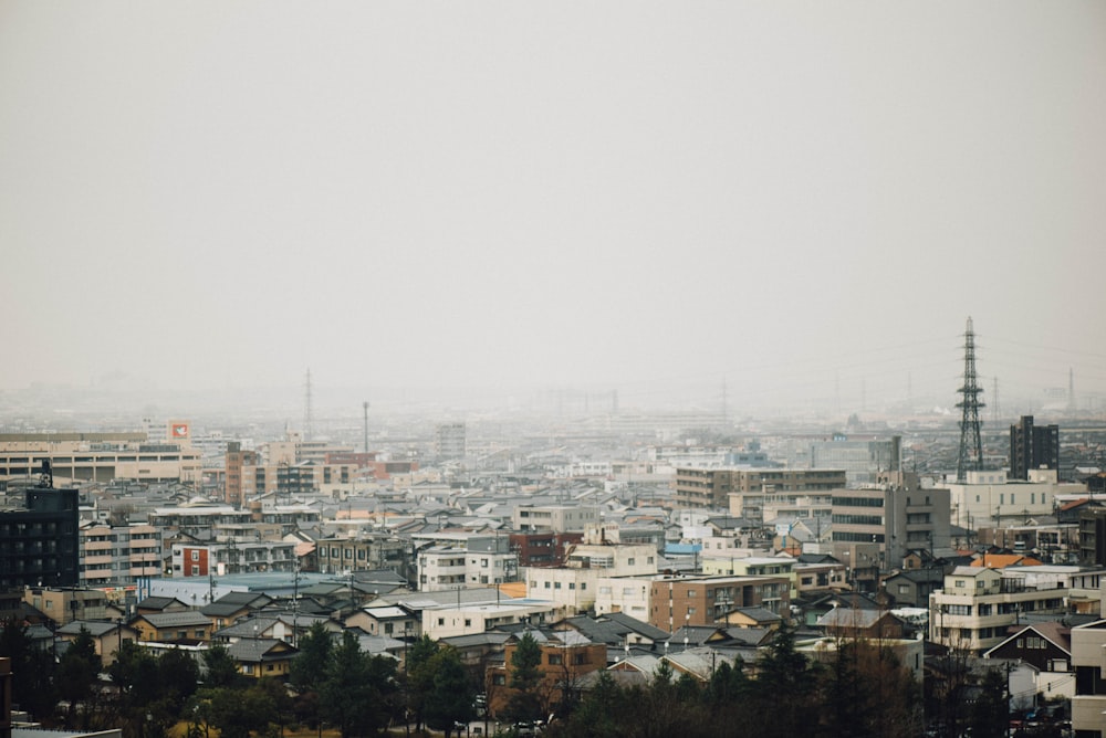 bird's eye view of concrete buildings