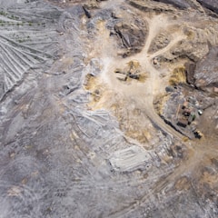 bird's eye view of mining area