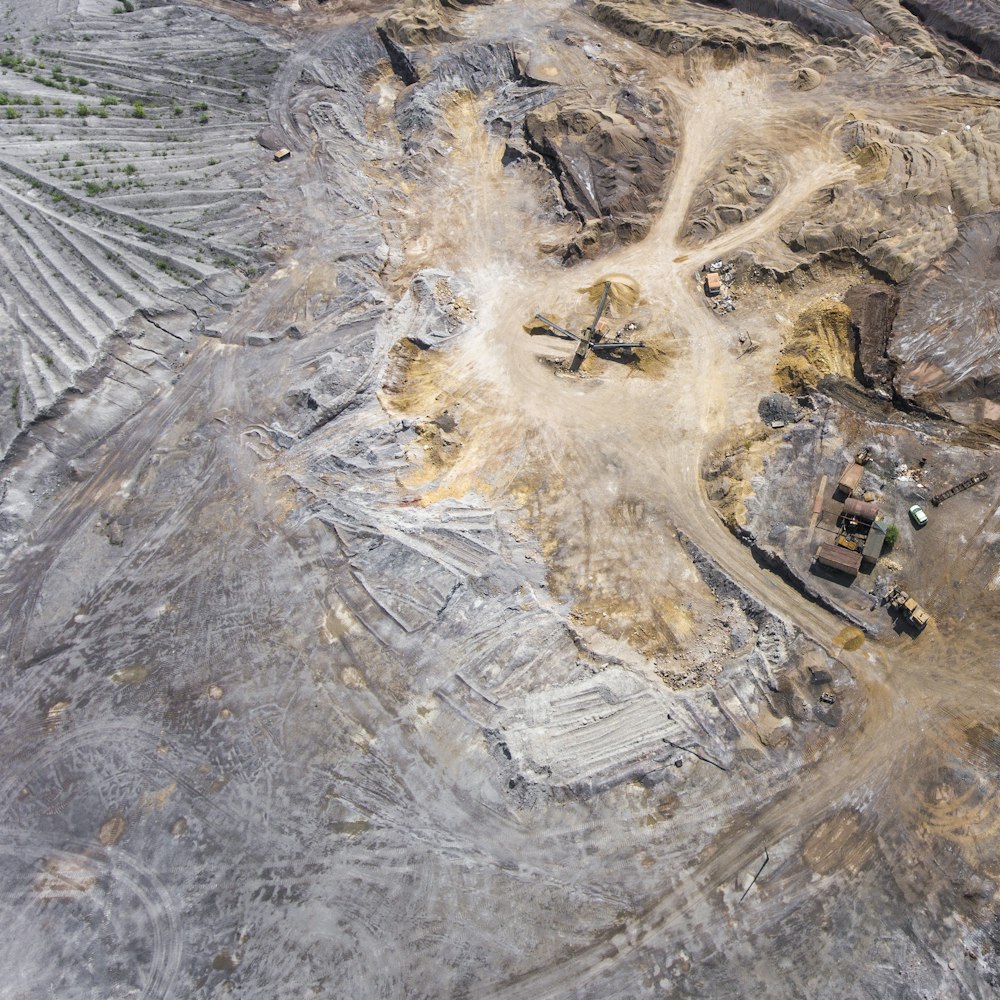 Vista a volo d'uccello dell'area mineraria