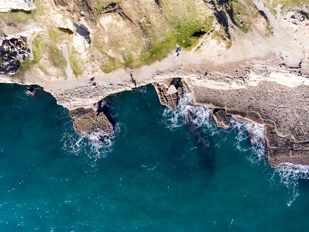 aerial view of shore