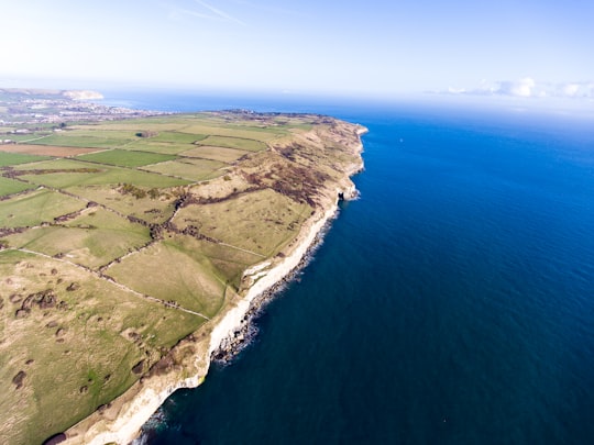 bird's eye view photography of ocean during daytime in Swanage United Kingdom