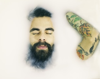 man taking a bath.