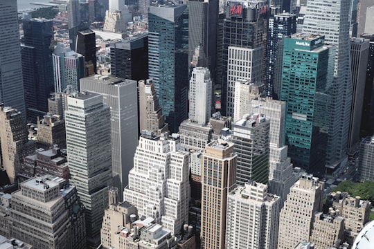 aerial view of city buildings in Empire State Building United States