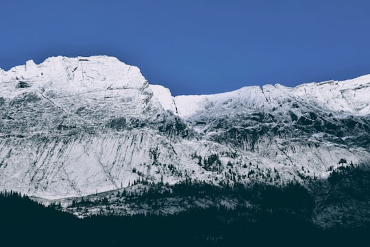 mountain covered with snow in Jasper National Park Canada