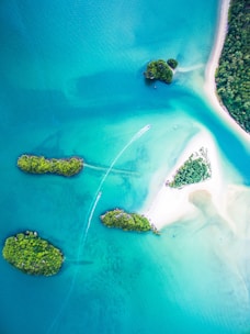 bird's eye view of islands