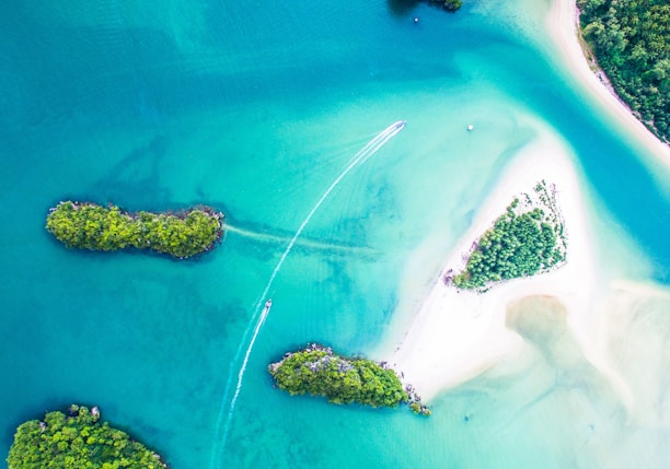 bird's eye view of islands