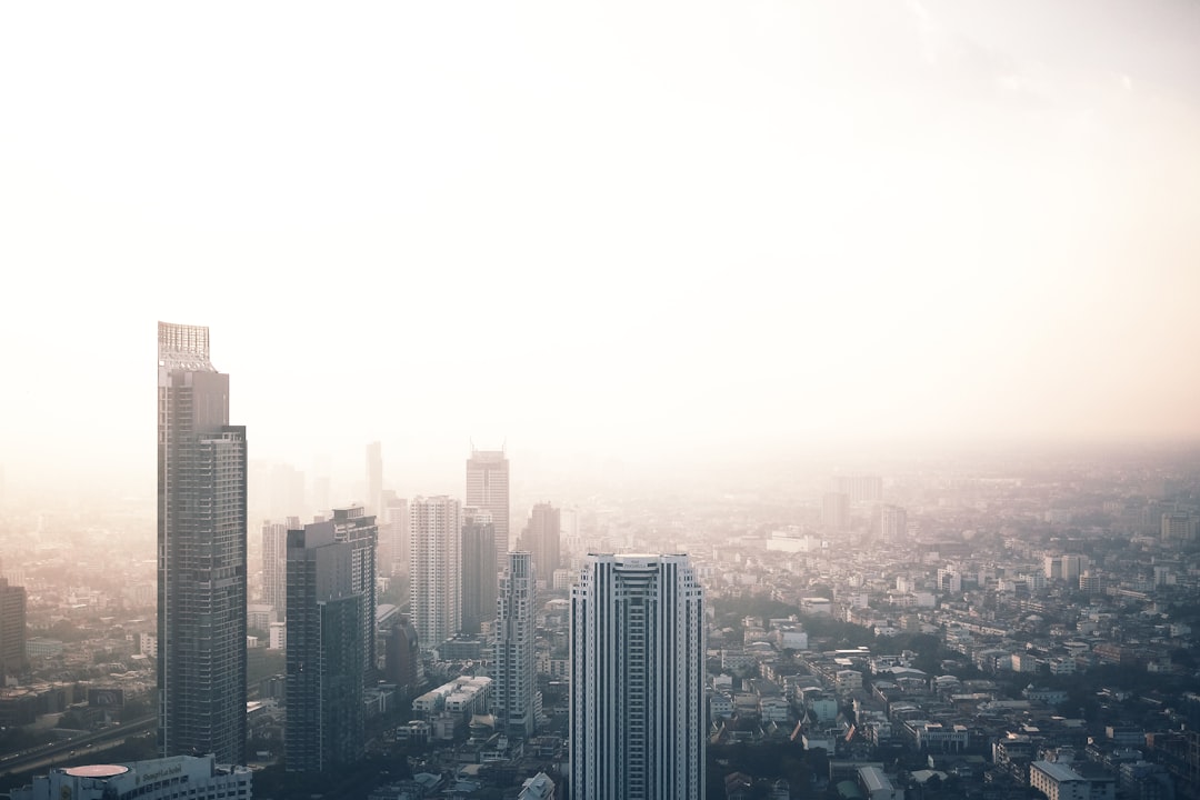 city skyline during day time, Misty Bangkok skyline