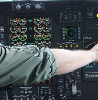 photo of pilot calibrating knobs