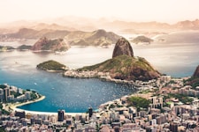 aerial photography of cityscape near sea in Brazil