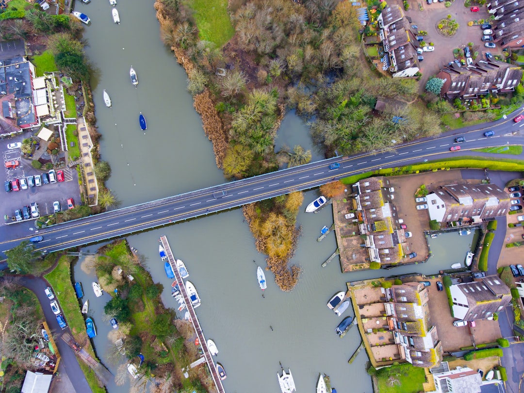 bird's eye view of gray road