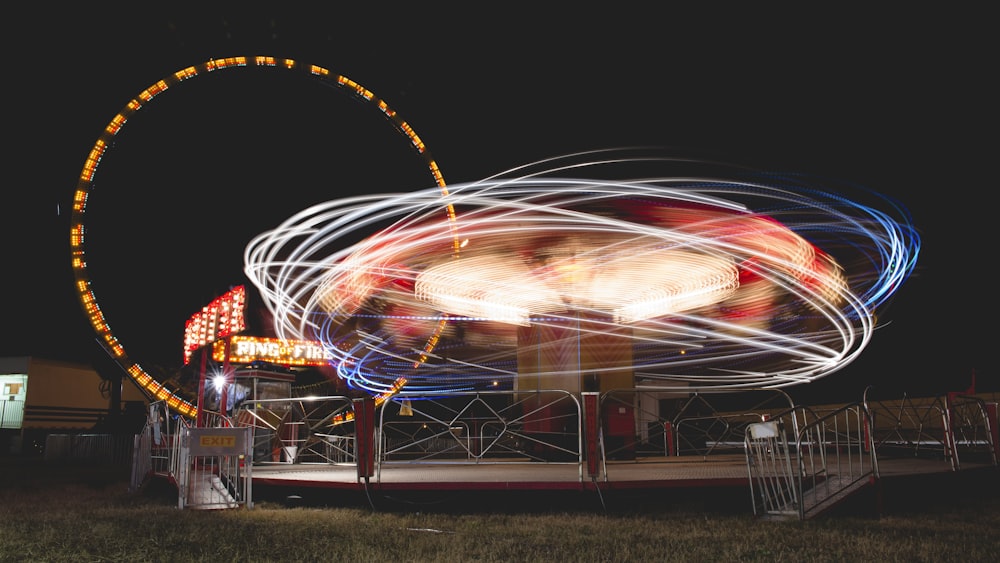 light photography near Ferris wheel