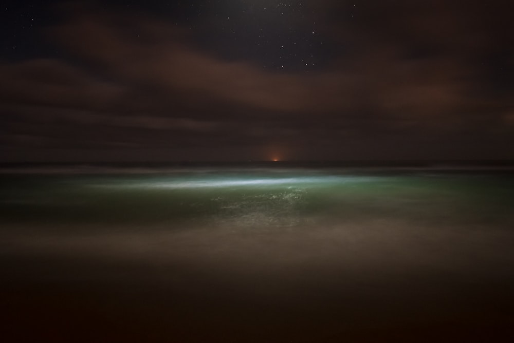 body of water at nighttime