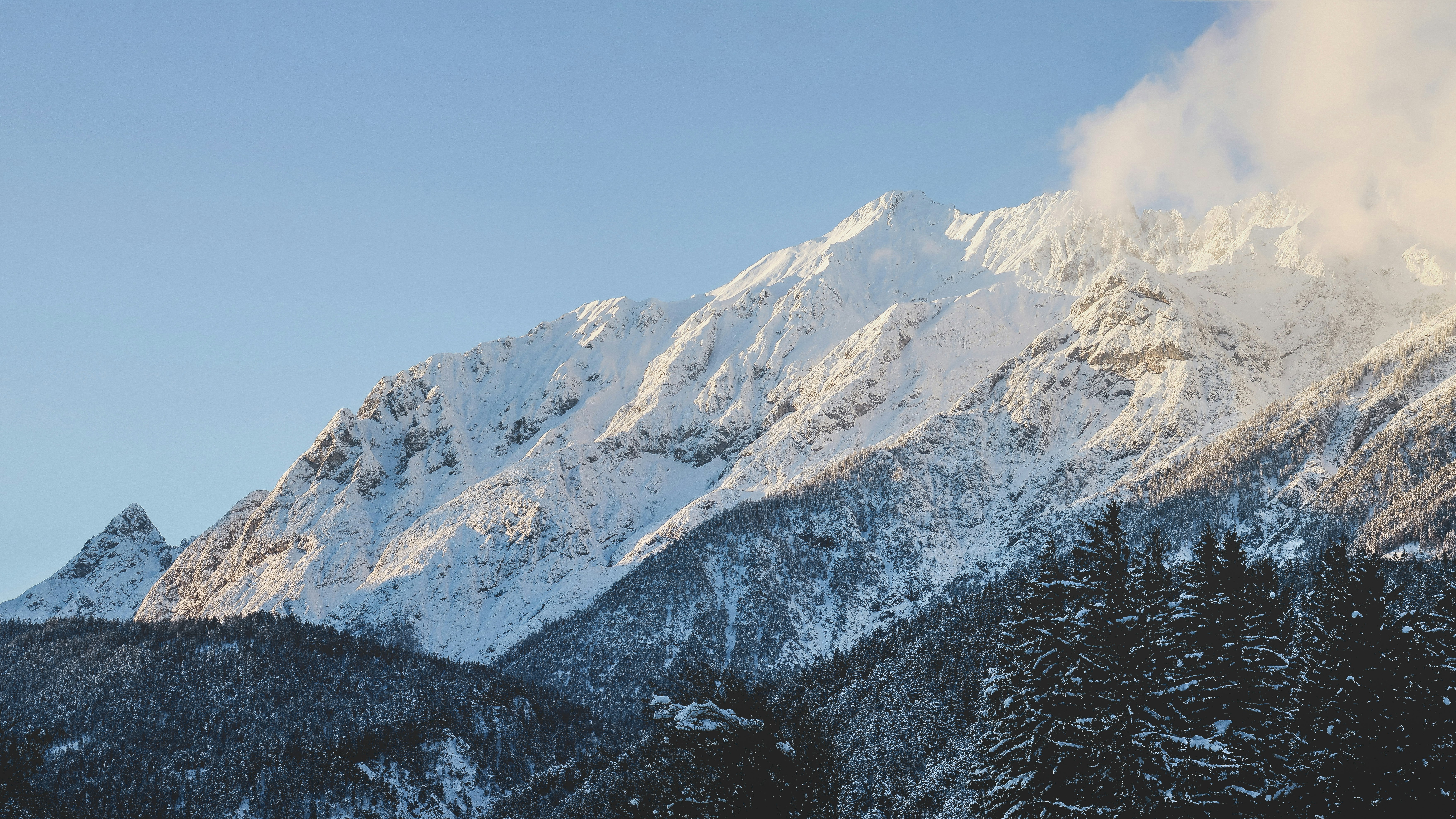 mountain covered with sno