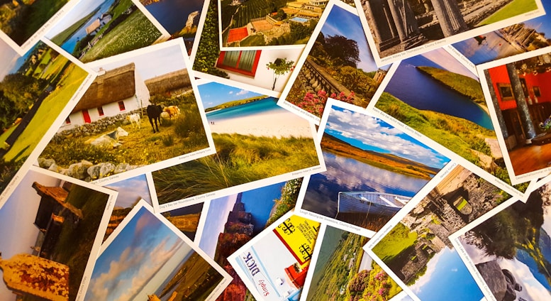 A colorful collage of happy travelers exploring iconic landmarks and scenic landscapes.