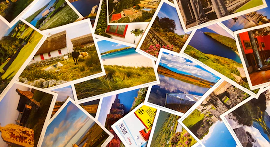 A vibrant collage showing diverse travel destinations including luxury hotels, scenic train routes, and exotic cruises.