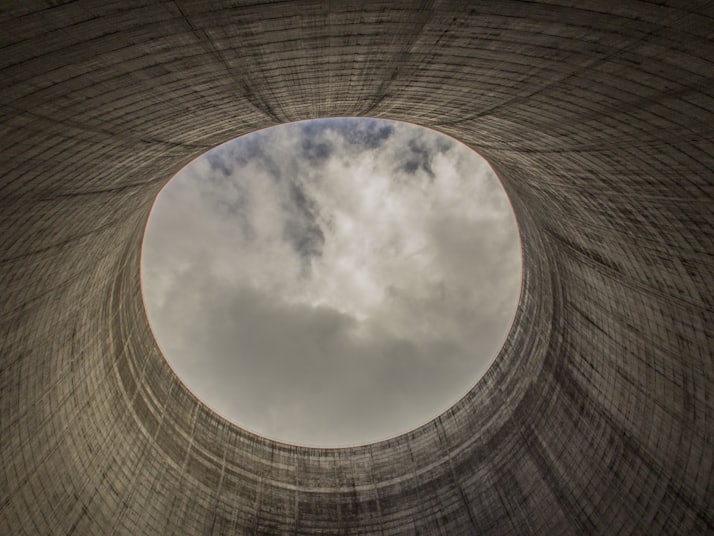 worm's eye view of cave hole